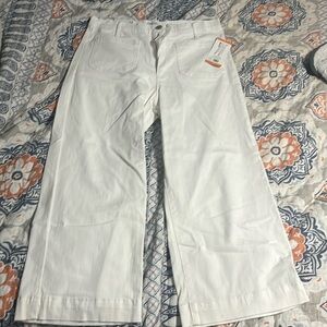 Jessica Simpson crop wide leg jean white